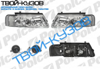 PASSAT 96-00 ФАРЫ ТЮНИНГ ДНЕВНОЙ СВЕТ+ЛИНЗА ПРОЗРАЧНЫЕ ХРОМ