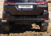 R.5720.007 - ЗАЩИТА ЗАДНЕГО БАМПЕРА d76+d42 уголки (RIVAL) Toyota Fortuner (2017-)