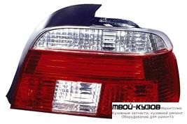 ФОНАРЬ ЗАДНИЙ ВНЕШНИЙ ЛЕВАЯ + ПРАВАЯ (КОМПЛЕКТ) С ДИОД ГАБАРИТ ПРОЗРАЧНЫЙ ХРУСТАЛ (DEPO) КРАСНЫЙ-БЕЛ для BMW E39 (11.1995 - 2003)