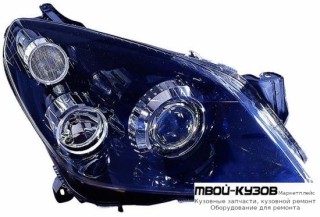 ФАРА ПРАВАЯ СТОРОНА (КСЕНОН) С КОРРЕКТОР ВНУТРИ (DEPO) ЧЁРНЫЙ для Opel ASTRA H (06.2004-)