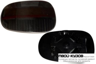 СТЕКЛО ЗЕРКАЛА ЛЕВАЯ СТОРОНА (aspherical) (ТАЙВАНЬ) для Renault LOGAN (2005-2014), Nissan MICRA (2003-)