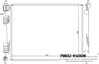 РАДИАТОР ОХЛАЖДЕНИЯ (см.каталог) MT для Hyundai SOLARIS (2011-), KIA RIO (2011-2017)