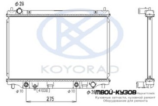 РАДИАТОР ОХЛАЖДЕНИЯ AT (KOYO) для Mazda 2 (2003-)