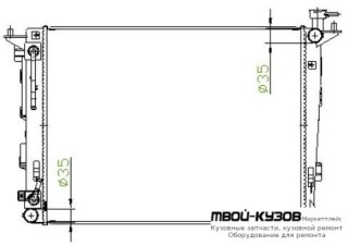 РАДИАТОР ОХЛАЖДЕНИЯ (бензин) AT для Hyundai IX35 (2010-), KIA SPORTAGE (2010-2016)