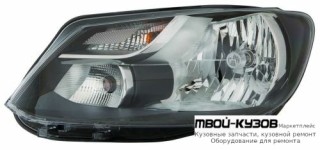 ФАРА ЛЕВАЯ СТОРОНА С КОРРЕКТОР ВНУТРИ (DEPO) ЧЁРНЫЙ для Volkswagen CADDY (2010-)