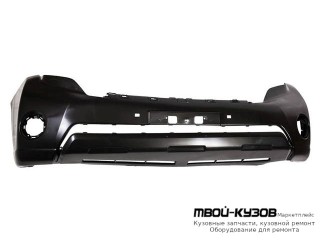 БАМПЕР ПЕРЕДНИЙ С ОТВЕРСТИЯМИ ПОД ПРОТИВОТУМАННЫЕ ФАРЫ , П/ОМЫВАТЕЛЬ ФАР (КИТАЙ) для Toyota LANDCRUISER PRADO 150 (2009-2017)