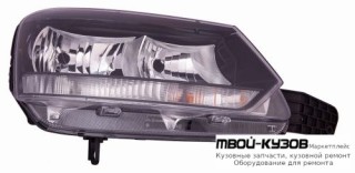 ФАРА ПРАВАЯ СТОРОНА С КОРРЕКТОР , ВНУТРИ ЧЁРНЫЙ (DEPO) для Skoda YETI (2010-)