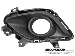 РЕШЕТКА БАМПЕРА ПЕРЕДНИЙ ЛЕВАЯ СТОРОНА С ОТВЕРСТИЯМИ ПОД ПРОТИВОТУМАННЫЕ ФАРЫ (КИТАЙ) для Mazda 3 (2013-)