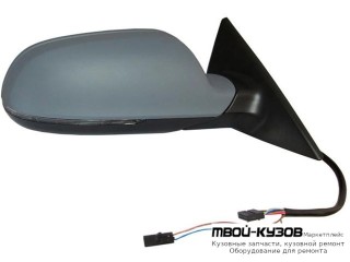 ЗЕРКАЛО ПРАВАЯ СТОРОНА (2 ДВ) (КУПЕ) ЭЛЕКТР С ПОДОГРЕВОМ АВТОСКЛАДЫВ УКАЗАТЕЛЬ ПОВОРОТА SIDE ASSIST (ASPHERICAL) ГРУНТ (ТАЙВАНЬ) для Audi A5 (2007-)