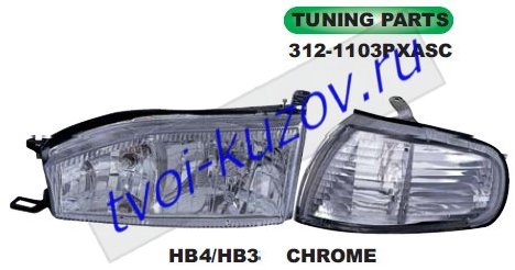 camry фара +указ.поворота л+п (комплект) тюнинг прозрач хрустал 312-1103PXASC
