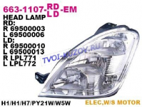 DAILY 06- ФАРА ЛЕВАЯ Н1+Н1+Н7 С ЭЛ.ДВИГ.