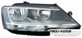 ФАРА ПРАВАЯ СТОРОНА С КОРРЕКТОР ВНУТРИ (DEPO) ЧЁРНЫЙ для Volkswagen JETTA (2011-)