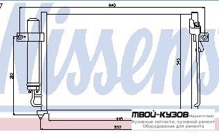 GETZ {535 x 325 mm} КОНДЕНСАТОР КОНДИЦИОНЕРА MT (NISSENS) (AVA) (см.каталог) для Hyundai GETZ (2003-2005)