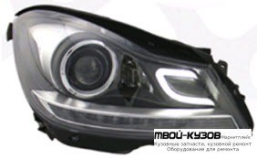 ФАРА ЛЕВАЯ + ПРАВАЯ (КОМПЛЕКТ) ТЮНИНГ (БИКСЕНОН) ЛИНЗОВАННАЯ С ДИОД СВЕТЯЩ.СЕКЦИЯМИ В СБОРЕ С БЛОК УПР.КСЕНОНОМ И ЛАМПОЙ -D1S- ВНУТРИ ЧЁРНЫЙ (КИТАЙ) для Mercedes W204 (2007-)