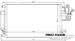 TUCSON КОНДЕНСАТОР КОНДИЦИОНЕРА для Hyundai TUCSON (04.2004-), KIA SPORTAGE (10.1994 - 2010)