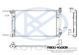 РАДИАТОР ОХЛАЖДЕНИЯ MT 2.4 (KOYO) для Toyota AVENSIS (2003-2007)