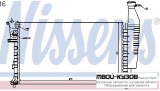 РАДИАТОР ОХЛАЖДЕНИЯ (см.каталог) для Peugeot PARTNER / CITROEN BERLINGO (10.1996-), Citroen BERLINGO / PEUGEOT PARTNER (10.1996 - 12.2002)