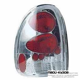 ФОНАРЬ ЗАДНИЙ ВНЕШНИЙ ЛЕВАЯ + ПРАВАЯ (КОМПЛЕКТ) ТЮНИНГ (LEXUS ТИП) ВНУТРИ ХРОМ для Plymouth VOYAGER / DODGE CARAVAN (1996-2000)