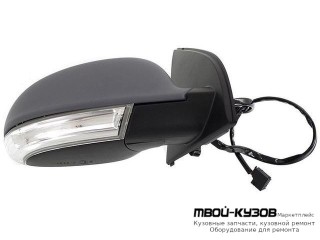 ЗЕРКАЛО ПРАВАЯ СТОРОНА ЭЛЕКТР С ПОДОГРЕВОМ , АВТОСКЛАДЫВ С УКАЗАТЕЛЬ ПОВОРОТА (ASPHERICAL) ГРУНТ (ТАЙВАНЬ) для Volkswagen GOLF V (10.2003-)