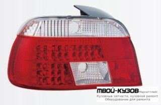 ФОНАРЬ ЗАДНИЙ ВНЕШНИЙ ЛЕВАЯ + ПРАВАЯ (КОМПЛЕКТ) С ДИОД ГАБАРИТ ПРОЗРАЧНЫЙ ХРУСТАЛ (SONAR) КРАСНЫЙ-XРОМ для BMW E39 (11.1995 - 2003)