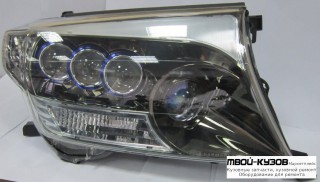 ФАРА ЛЕВАЯ + ПРАВАЯ (КОМПЛЕКТ) ТЮНИНГ ПОД КОРРЕКТОР ЛИНЗОВАННАЯ ВНУТРИ ЧЁРНЫЙ (DEPO) для Toyota LANDCRUISER 200 (2008-2011)