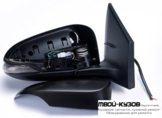 ЗЕРКАЛО ПРАВАЯ СТОРОНА ЭЛЕКТР С ПОДОГРЕВОМ , С АВТОСКЛАДЫВ , УКАЗАТЕЛЬ ПОВОРОТА , 9 КОНТ (CONVEX) ГРУНТ (ТАЙВАНЬ) для Toyota COROLLA E180 (2013-)