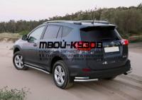 R.5712.014 - ЗАЩИТА ЗАДНЕГО БАМПЕРА d57+d42 уголки" (RIVAL) Toyota Rav4 (2013-2015)"