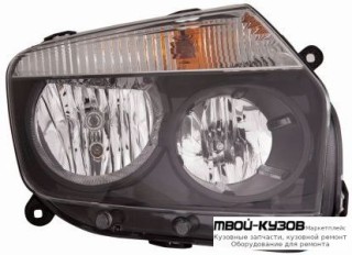 ФАРА ПРАВАЯ СТОРОНА +/- ПОД КОРРЕКТОР ВНУТРИ ЧЁРНЫЙ (DEPO) для Renault DUSTER (2010-)