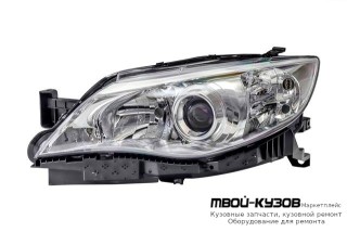 ФАРА ЛЕВАЯ СТОРОНА ЛИНЗОВАННАЯ ПОД КОРРЕКТОР ВНУТРИ (DEPO) ХРОМ для Subaru IMPREZA (2007-)
