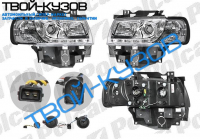 CARAVELLE 96-02 ФАРЫ ТЮНИНГ ДНЕВНОЙ СВЕТ+ЛИНЗА+ЛИТОЙ ПОВОР.ПРОЗР.ХРОМ