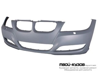 БАМПЕР ПЕРЕДНИЙ С ОТВЕРСТИЯМИ ПОД ОМЫВАТЕЛЬ ФАР ГРУНТ (ТАЙВАНЬ) для BMW E90 СЕДАН / E91 УНИВЕРСАЛ (3 SERIES) (2004-)