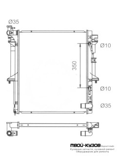 РАДИАТОР ОХЛАЖДЕНИЯ 2.5 (дизель) AT , MT для Mitsubishi L200 (2005-)