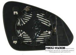 СТЕКЛО ЗЕРКАЛА ЛЕВАЯ СТОРОНА С ПОДОГРЕВОМ (ASPHERICAL) ГРУНТ (ТАЙВАНЬ) для Opel INSIGNIA (2008-)