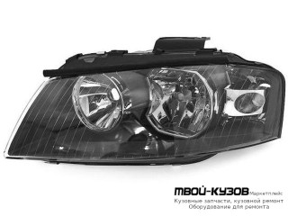 ФАРА ЛЕВАЯ СТОРОНА ПОД КОРРЕКТОР (DEPO) для Audi A3 (09.2003 - 09.2005-)