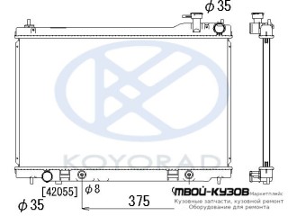 РАДИАТОР ОХЛАЖДЕНИЯ AT С ГОРЛОВИН (KOYO) для Nissan INFINTI FX 35 / 45 (2003-2008)
