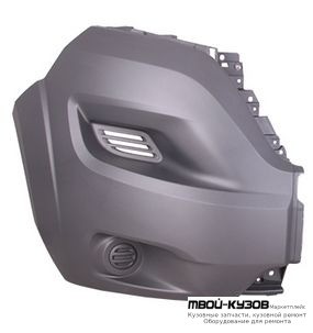 БАМПЕР ПЕРЕДНИЙ ПРАВАЯ СТОРОНА БЕЗ ОТВЕРСТИЙ ПОД ПРОТИВОТУМАННЫЕ ФАРЫ (ТАЙВАНЬ) для Peugeot BOXER (2014-) / FIAT DUCATO (2014-)