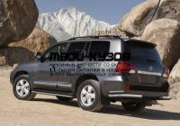 R.5713.017 - ЗАЩИТА ЗАДНЕГО БАМПЕРА d76+d42 уголки (RIVAL) Toyota Land Cruiser 200 рестайлинг (2011-2015)
