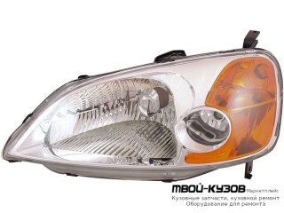 ФАРА ЛЕВАЯ СТОРОНА ПОД КОРРЕКТОР (СЕДАН) (КУПЕ) (DEPO) для Honda CIVIC СЕДАН / КУПЕ (2001-2003) ХЭТЧБЭК (2001-2005)