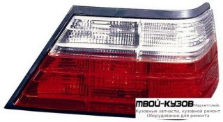 ФОНАРЬ ЗАДНИЙ ВНЕШНИЙ ПРАВАЯ СТОРОНА ТЮНИНГ ПРОЗРАЧНЫЙ ХРУСТАЛ КРАСНЫЙ-БЕЛ для Mercedes W124 (01.1985 - 08.1989) (09.1989 - 06.1993) E124 (07.1993 - 06.1995)