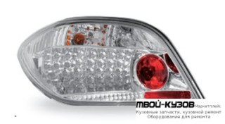 ФОНАРЬ ЗАДНИЙ ВНЕШНИЙ ЛЕВАЯ + ПРАВАЯ (КОМПЛЕКТ) (ХЭТЧБЭК) ТЮНИНГ С ДИОД (JUNYAN) ВНУТРИ ХРОМ для Peugeot 307 (08.2001-)