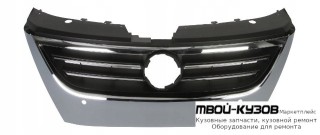 РЕШЕТКА РАДИАТОРА С ОТВ ПОД ДАТЧИКИ , С ХРОМ МОЛДИНГ (КИТАЙ) для Volkswagen PASSAT CC (2009-)