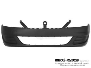 БАМПЕР ПЕРЕДНИЙ БЕЗ ОТВЕРСТИЙ ПОД ПРОТИВОТУМАННЫЕ ФАРЫ ЧЁРНЫЙ для Renault LOGAN (2005-2014)