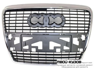 РЕШЕТКА РАДИАТОРА ХРОМ-ЧЁРНЫЙ (ТАЙВАНЬ) для Audi A6 (04.2004-)
