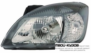 ФАРА ЛЕВАЯ СТОРОНА С КОРРЕКТОР ВНУТРИ (DEPO) ЧЁРНЫЙ для KIA RIO III (2005-)