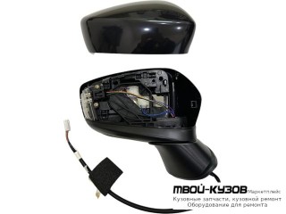 ЗЕРКАЛО ПРАВАЯ СТОРОНА ЭЛЕКТР С ПОДОГРЕВОМ , ДИОД УКАЗАТЕЛЬ ПОВОРОТА 6 КОНТ (CONVEX) ГРУНТ (ТАЙВАНЬ) для Mazda 3 (2013-)