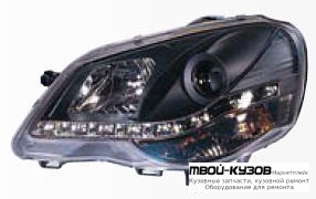 ФАРА ЛЕВАЯ + ПРАВАЯ (КОМПЛЕКТ) ТЮНИНГ (DEVIL EYES) ДИОД ЛИНЗОВАННАЯ (SONAR) ВНУТРИ ЧЁРНЫЙ для Volkswagen POLO (08.2001 - 2009)