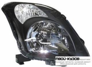 ФАРА ПРАВАЯ СТОРОНА ПОД КОРРЕКТОР ВНУТРИ (DEPO) ЧЁРНЫЙ для Suzuki SWIFT (2005-2011)