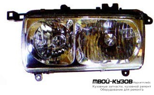 ФАРА ПРАВАЯ СТОРОНА ТЮНИНГ ПРОЗРАЧНЫЙ ХРУСТАЛ С МОЛДИНГ ХРОМ для Toyota LANDCRUISER 80 (01.1990 - 01.1998)