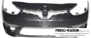БАМПЕР ПЕРЕДНИЙ С ОТВЕРСТИЯМИ ПОД ПРОТИВОТУМАННЫЕ ФАРЫ ЧЁРНЫЙ (ИТАЛИЯ) для Renault FLUENCE (2010-)