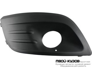 РЕШЕТКА БАМПЕРА ПЕРЕДНИЙ ПРАВАЯ СТОРОНА С ОТВЕРСТИЯМИ ПОД ПРОТИВОТУМАННЫЕ ФАРЫ (КИТАЙ) для Renault LOGAN (2005-2014), Автоваз LADA LARGUS (2012-)